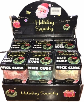 Christmas Light Up Squishy Nice Cube 12/Display