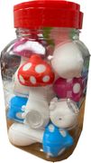 Silicone Mushroom Pipe w/Glass Bowl 10/bx