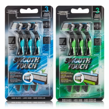 Smooth Touch Razor 6 Blade 3PK 12/Display
