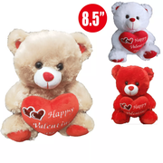TEDDY BEAR WITH HAPPY VALENTINE 8.5" 6/bx