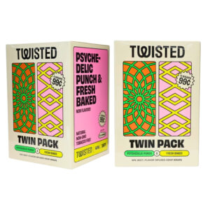Twisted Hemp Wraps Twin Pack Psychedelic Punch & Fresh Baked 4/99 30/bx