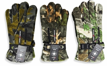 Mens Zipper Camouflage Gloves 12/bx