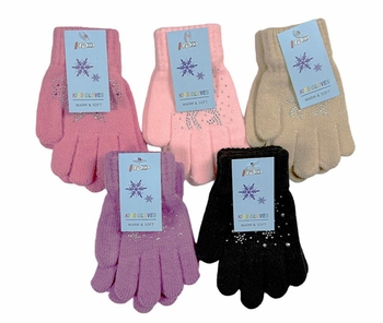 Diamond Knitted Childrens Gloves12/bx