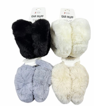 Card Rabbit Hair Folding Earmuffs 12/bx