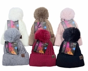 Unisex Braided Beanie W/ Single Pom Pom12/bx