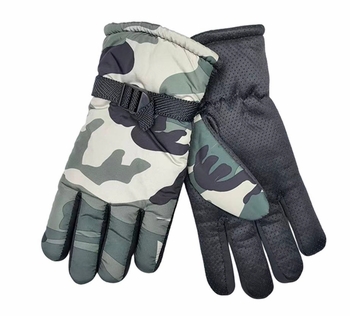 Mens Buckle Camouflage Skiing Gloves 12/bx