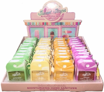 Wish Sweet Stops Around The World Liquid Hand Sanitizer 1.2oz w/ Keychain