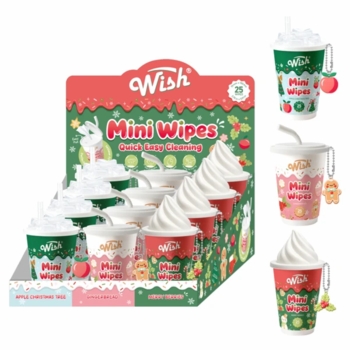 Wish Mini Cleaning Holiday Hand Wipes 25CT Display