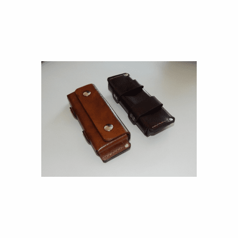 Horizontal folding knife leather belt sheath