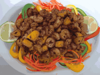 Chef Eric�s Best Jerk Touch-Up Shrimp With Mango