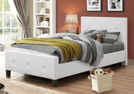 White Jewelled Bed IF-178
