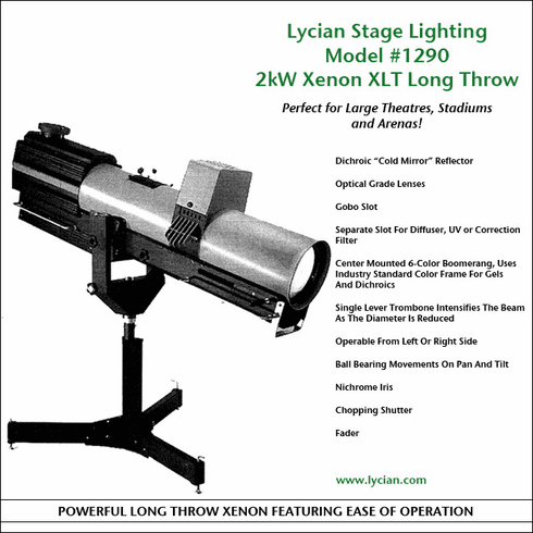 1290 XLT 2K Xenon Spotlight - Model 1290