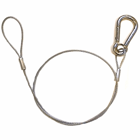 30" Lighting Safety Cable w/ Springhook - Silver