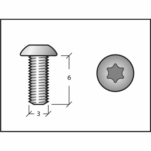 Mac 300 Wash M3x6 Taptite Torx Screw - Black