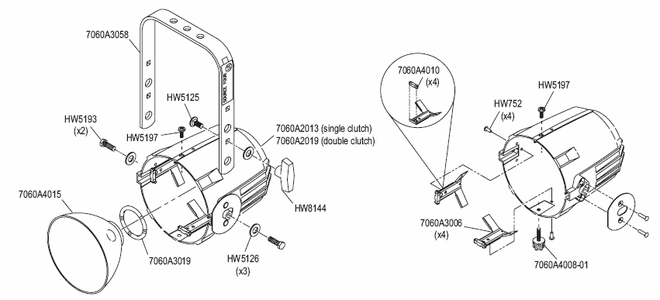 SOURCE FOUR ELLIPSODIAL REFLECTOR HOUSING REPAIR PARTS