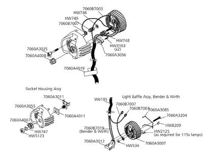 SOURCE FOUR JR LAMP BURNER ASSEMBLY REPAIR PARTS