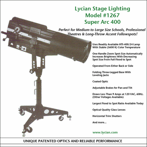 Super Arc 400 Long Throw Spotlight - Model 1267