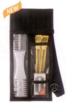 Annie Hair Styling Razor SET Double Ended Razor, 10 Blades, 2 Clips, Multi Pocket Pouch