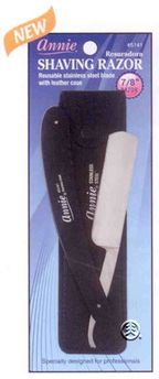 Annie Shaving Razor BLACK w Leather Case