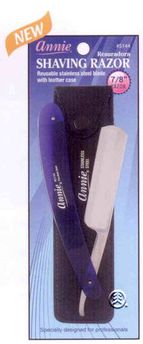 Annie Shaving Razor BLUE w Leather Case