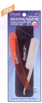 Annie Shaving Razor RED w Leather Case
