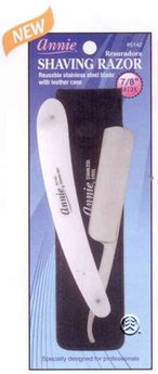 Annie Shaving Razor WHITE w Leather Case