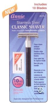 Annie STAINLESS STEEL Classic Shaver w/ FREE 10 Blades