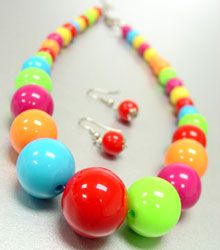 Assorted Multi Beads Earring & Necklace Set