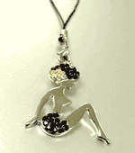 Black Crystals Lady Phone Accessory