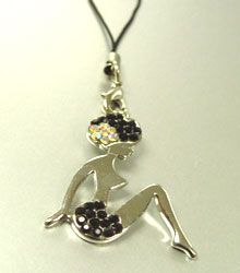 Black Crystals Lady Phone Accessory