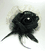 Black Linen Tulle Feathers Flower Corsage