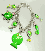 Bracelet 050806028551 Green Enamel Sea Life Charms Bracelet