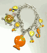 Bracelet 050806028552 Orange Enamel Sea Life Charm Bracelet