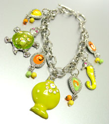 Bracelet 050806028555 Yellow Enamel Sea Life Charm Bracelet