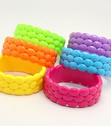 Bracelet Colored Acrylic Bangle Weaved Style