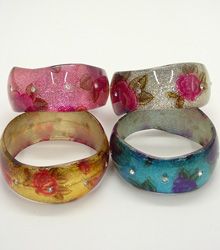 Bracelet Flower Print Color Bangle
