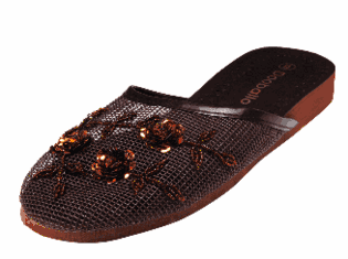 Brown Flower Slipper
