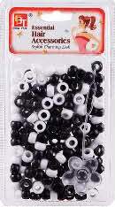 BT Children's Hair Bead SMALL ROUND BLACK/WHITE