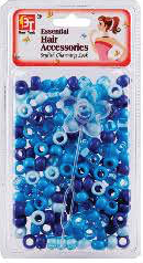 BT Children's Hair Bead SMALL ROUND BLUE ASSORTED