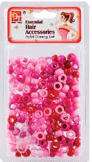 BT Children's Hair Bead SMALL ROUND HOT PINK ASSORTED