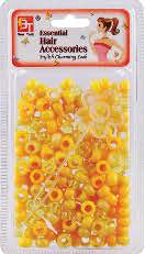 BT Children's Hair Bead SMALL ROUND YELLOW ASSORTED