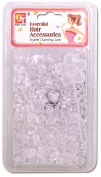 BT Children's Hair Beads SMALL HEART CLEAR