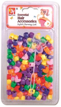 BT Children's Hair Beads SMALL HEART CRAYOLA ASSORTED