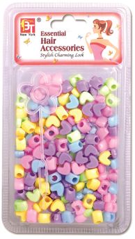 BT Children's Hair Beads SMALL HEART PASTEL ASSORTED