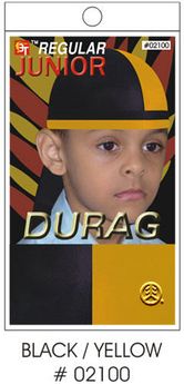 BT Junior Regular Durag Two Tone BLACK/YELLOW