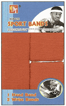 BT SPORTS BAND SET (1 Headband & 2 Wrist Bands) RED