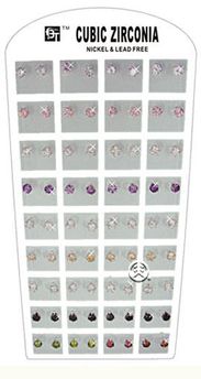 Cubic Zirconia Earring 5MM Assorted
