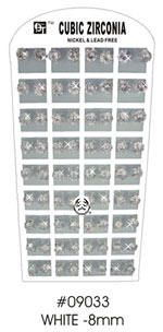 Cubic Zirconia Earring Clear 8MM