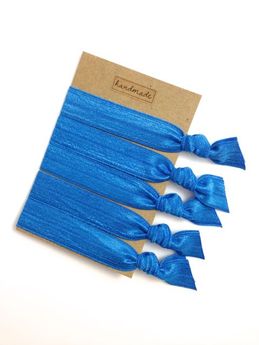 Elastic Hair Tie & Bracelet in One SOLID COLOR BALI BLUE 5PC