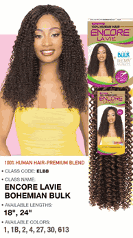 Encore LaVie 100% Human Hair Prime Unimix Premium Blend Bohemian Bulk